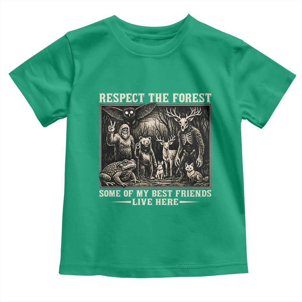 Respect The Forest My Best Friends Live Here Toddler T Shirt Cryptid Forest Lover TS12 Irish Green Print Your Wear