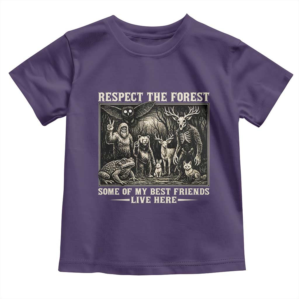 Respect The Forest My Best Friends Live Here Toddler T Shirt Cryptid Forest Lover TS12 Purple Print Your Wear