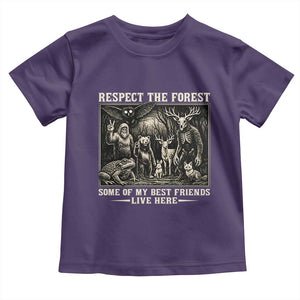 Respect The Forest My Best Friends Live Here Toddler T Shirt Cryptid Forest Lover TS12 Purple Print Your Wear