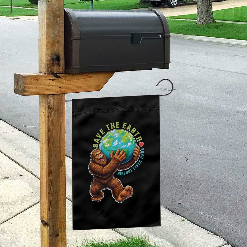 Earth Day Garden Flag Save The Earth Bigfoot Lives Here TS12 Print Your Wear