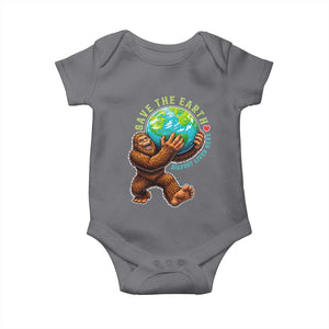 Earth Day Baby Onesie Save The Earth Bigfoot Lives Here TS12 Charcoal Print Your Wear