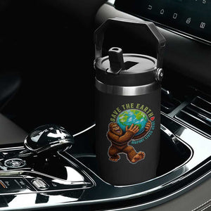 Earth Day Flip Straw Tumbler Save The Earth Bigfoot Lives Here TS12 Print Your Wear