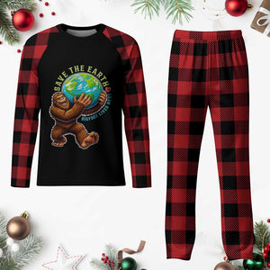 Earth Day Plaid Pajama Set Save The Earth Bigfoot Lives Here TS12 Buffalo Plaid Print Your Wear