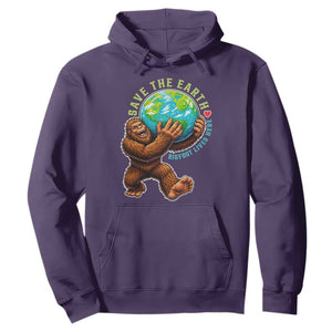 Earth Day Hoodie Save The Earth Bigfoot Lives Here TS12 Purple Print Your Wear