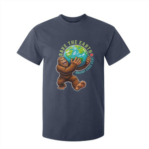 Earth Day T Shirt For Kid Save The Earth Bigfoot Lives Here TS12 Navy Print Your Wear