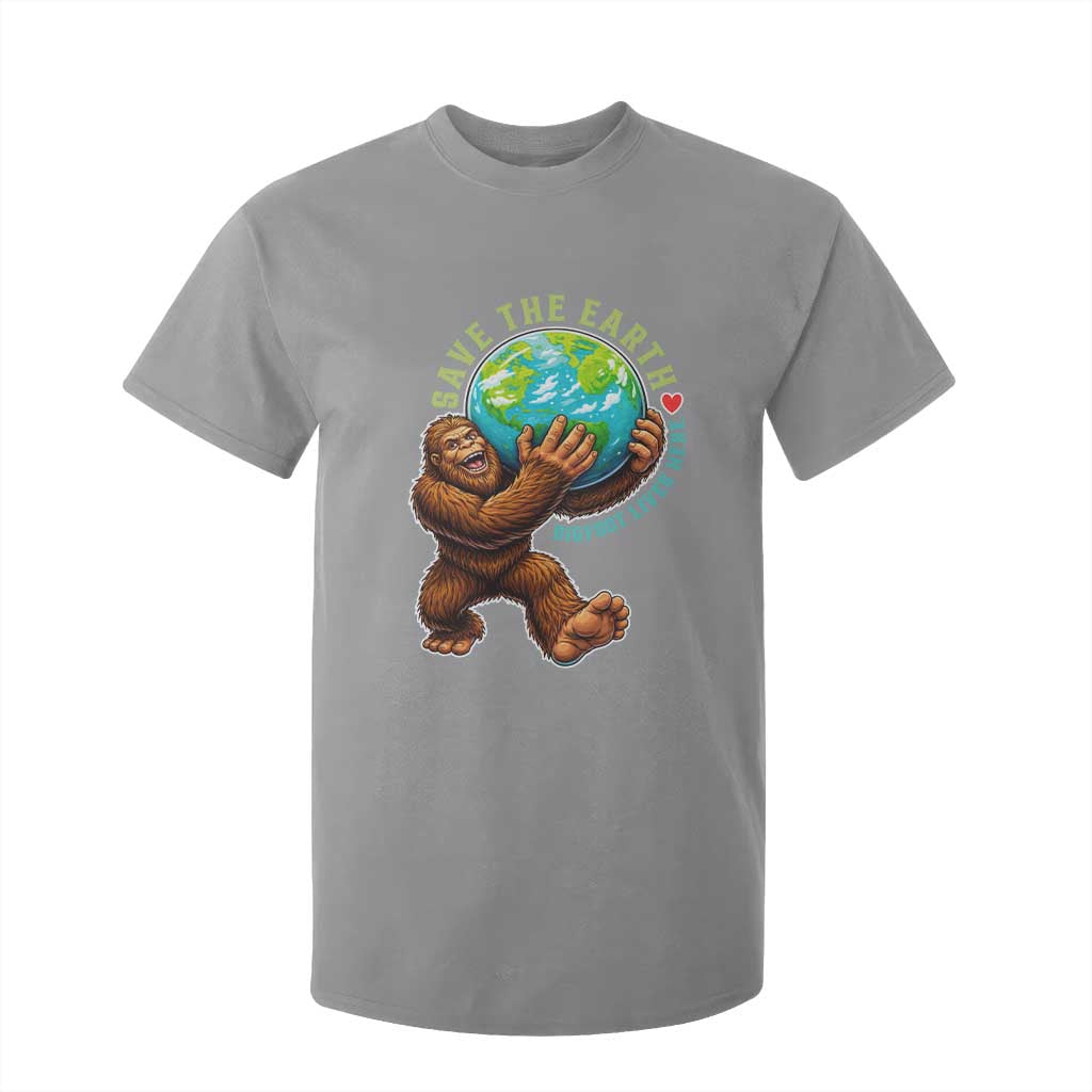 Earth Day T Shirt For Kid Save The Earth Bigfoot Lives Here TS12 Sport Gray Print Your Wear