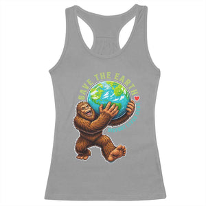 Earth Day Racerback Tank Top Save The Earth Bigfoot Lives Here TS12 Sport Gray Print Your Wear
