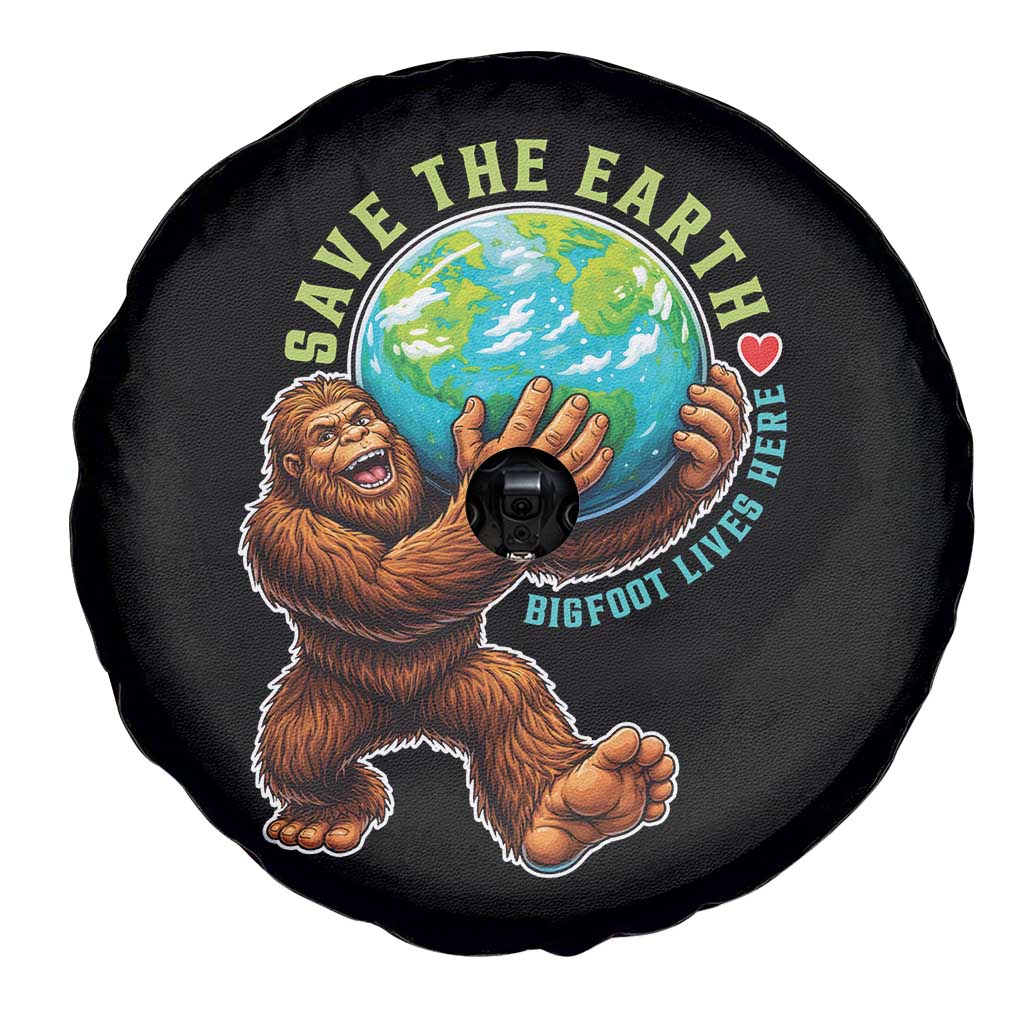 Earth Day Spare Tire Cover Save The Earth Bigfoot Lives Here TS12 Print Your Wear