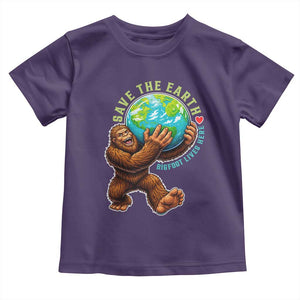 Earth Day Toddler T Shirt Save The Earth Bigfoot Lives Here TS12 Purple Print Your Wear