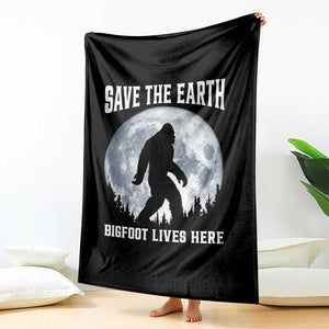 Save The Earth Bigfoot Lives Here Throw Blanket Earth Day Nature Lover TS12 Print Your Wear
