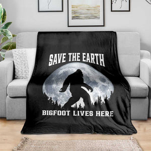 Save The Earth Bigfoot Lives Here Throw Blanket Earth Day Nature Lover TS12 Print Your Wear