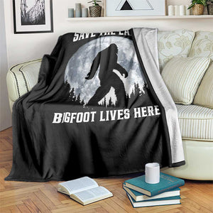 Save The Earth Bigfoot Lives Here Throw Blanket Earth Day Nature Lover TS12 Print Your Wear