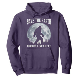 Save The Earth Bigfoot Lives Here Hoodie Earth Day Nature Lover TS12 Purple Print Your Wear