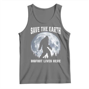 Save The Earth Bigfoot Lives Here Tank Top Earth Day Nature Lover TS12 Black Heather Print Your Wear