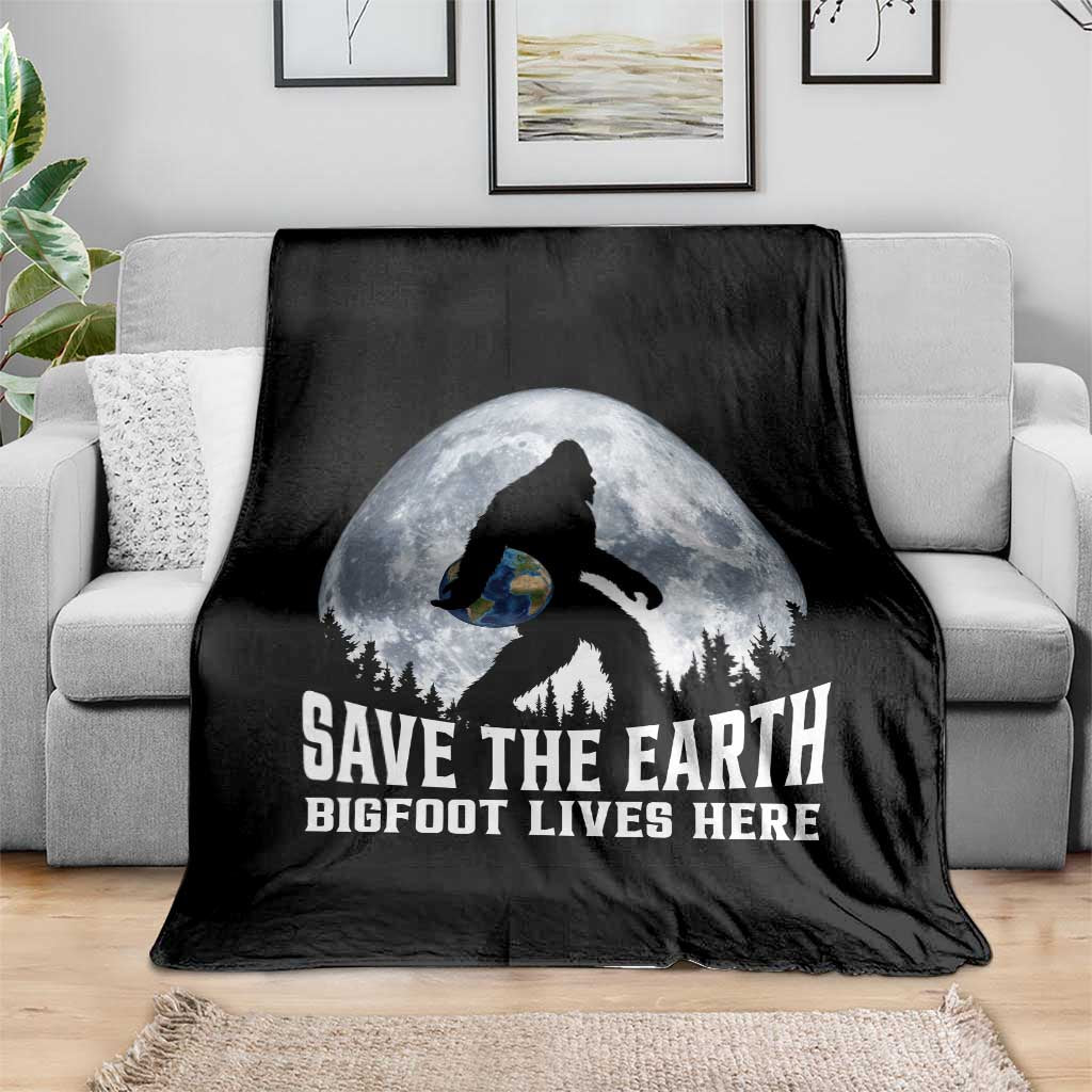 Save Our Planet Nature Lover Throw Blanket Bigfoot Lives Here TS12 Print Your Wear