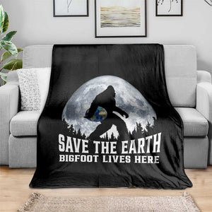 Save Our Planet Nature Lover Throw Blanket Bigfoot Lives Here TS12 Print Your Wear