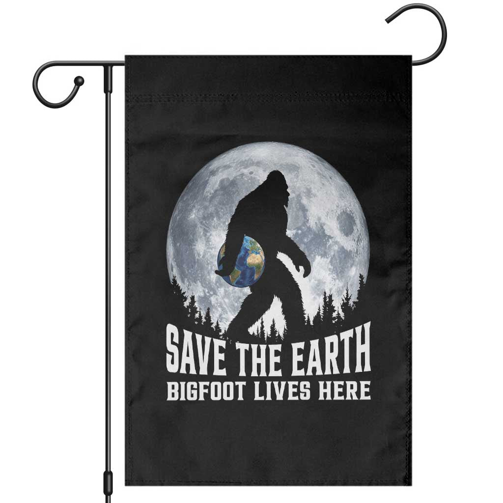 Save Our Planet Nature Lover Garden Flag Bigfoot Lives Here TS12 Black Print Your Wear