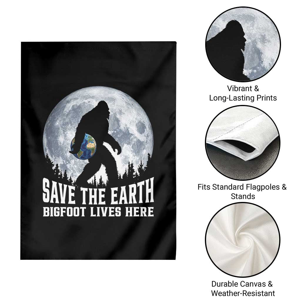 Save Our Planet Nature Lover Garden Flag Bigfoot Lives Here TS12 Print Your Wear