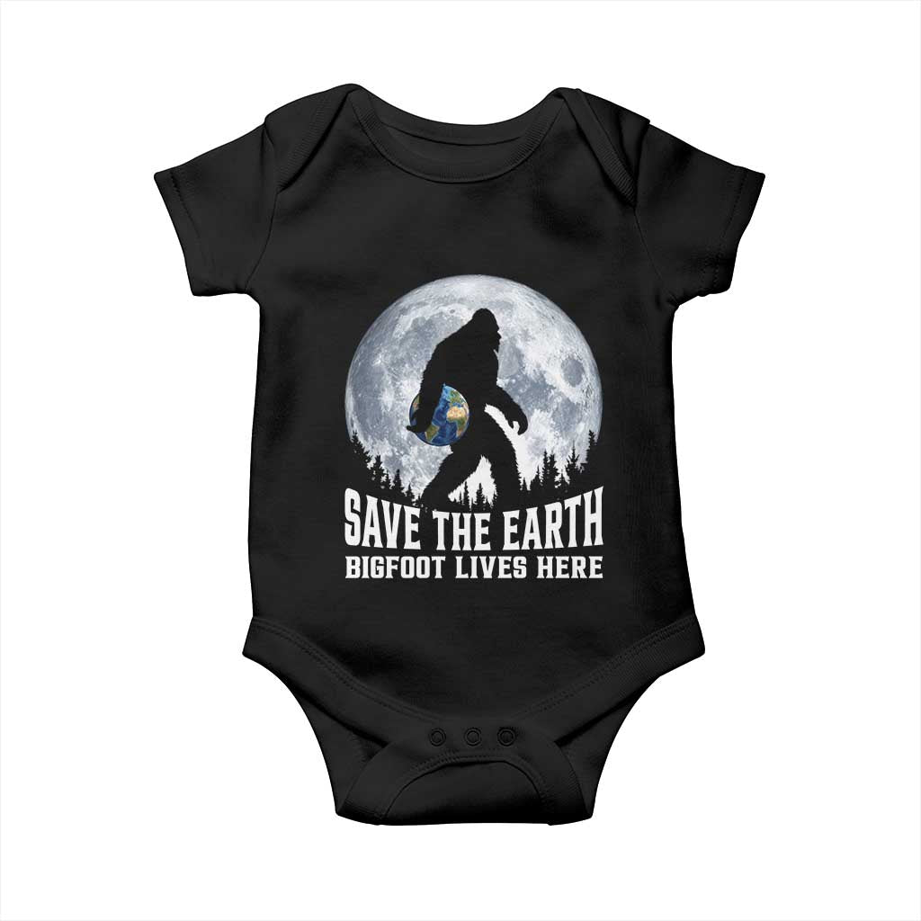 Save Our Planet Nature Lover Baby Onesie Bigfoot Lives Here TS12 Black Print Your Wear