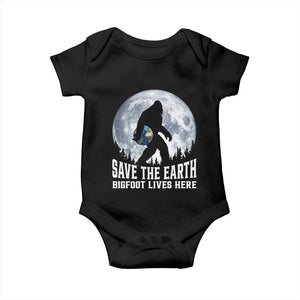 Save Our Planet Nature Lover Baby Onesie Bigfoot Lives Here TS12 Black Print Your Wear
