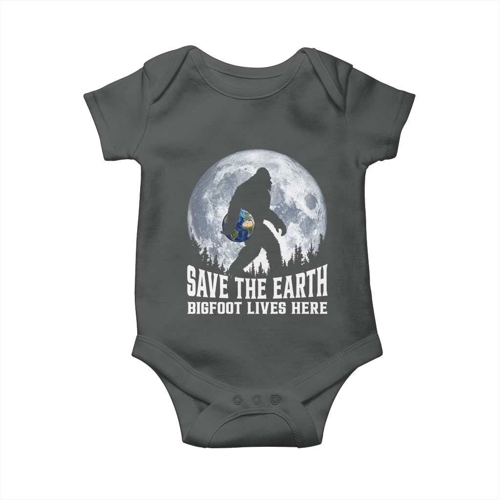 Save Our Planet Nature Lover Baby Onesie Bigfoot Lives Here TS12 Dark Heather Print Your Wear
