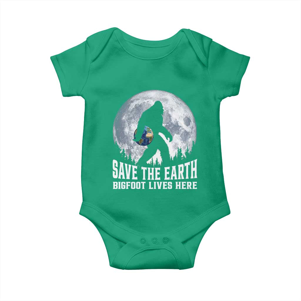 Save Our Planet Nature Lover Baby Onesie Bigfoot Lives Here TS12 Irish Green Print Your Wear
