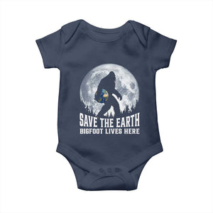Save Our Planet Nature Lover Baby Onesie Bigfoot Lives Here TS12 Navy Print Your Wear