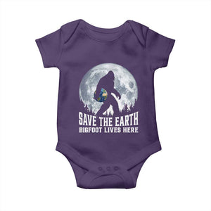 Save Our Planet Nature Lover Baby Onesie Bigfoot Lives Here TS12 Purple Print Your Wear