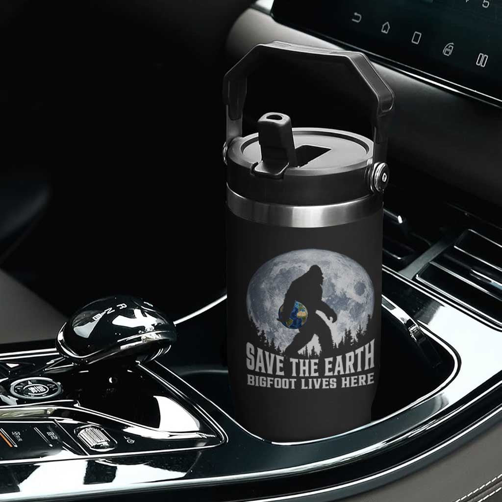 Save Our Planet Nature Lover Flip Straw Tumbler Bigfoot Lives Here TS12 Print Your Wear