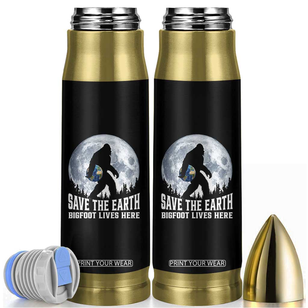 Save Our Planet Nature Lover Bullet Tumbler Bigfoot Lives Here TS12 Black Print Your Wear
