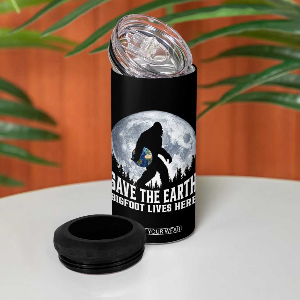 Save Our Planet Nature Lover 4 in 1 Can Cooler Tumbler Bigfoot Lives Here TS12 Print Your Wear