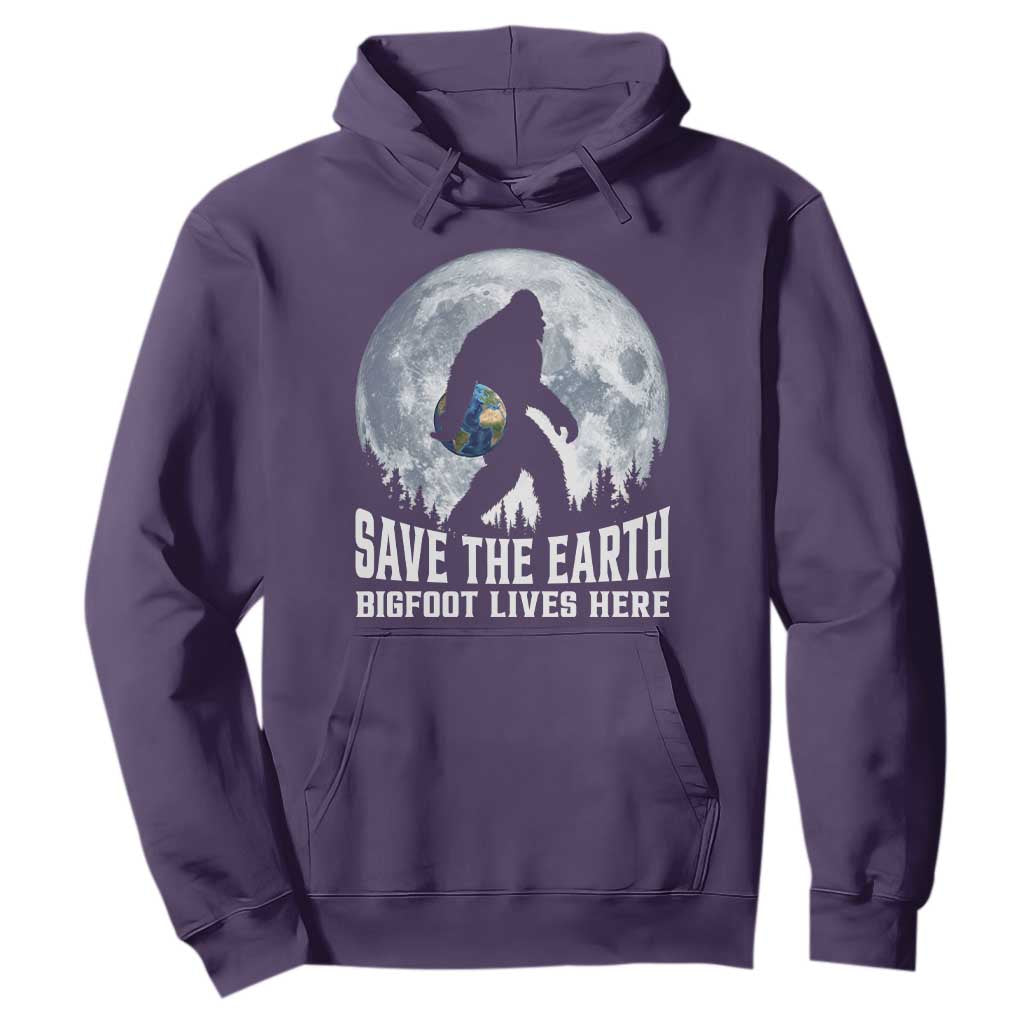 Save Our Planet Nature Lover Hoodie Bigfoot Lives Here TS12 Purple Print Your Wear