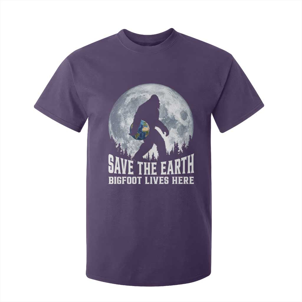 Save Our Planet Nature Lover T Shirt For Kid Bigfoot Lives Here TS12 Purple Print Your Wear