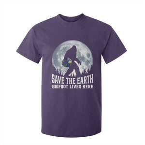 Save Our Planet Nature Lover T Shirt For Kid Bigfoot Lives Here TS12 Purple Print Your Wear