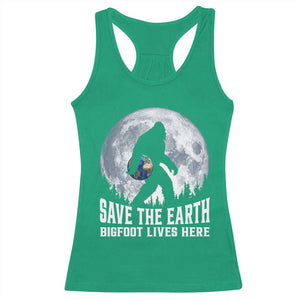 Save Our Planet Nature Lover Racerback Tank Top Bigfoot Lives Here TS12 Irish Green Print Your Wear