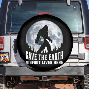 Save Our Planet Nature Lover Spare Tire Cover Bigfoot Lives Here TS12 No hole Black Print Your Wear