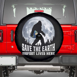 Save Our Planet Nature Lover Spare Tire Cover Bigfoot Lives Here TS12 Black Print Your Wear