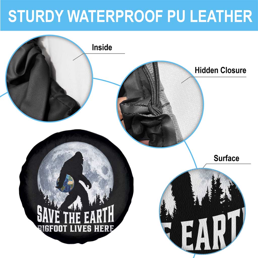 Save Our Planet Nature Lover Spare Tire Cover Bigfoot Lives Here TS12 Print Your Wear