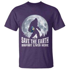 Save Our Planet Nature Lover T Shirt Bigfoot Lives Here TS12 Purple Print Your Wear