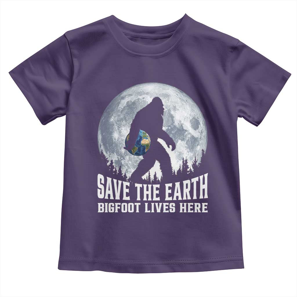 Save Our Planet Nature Lover Toddler T Shirt Bigfoot Lives Here TS12 Purple Print Your Wear