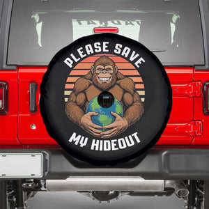Funny Earth Day Bigfoot Spare Tire Cover Please Save My Hideout TS12 Black Print Your Wear