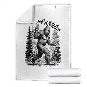 Please Save My Hideout Throw Blanket Bigfoot Forest Protector TS12 White Print Your Wear