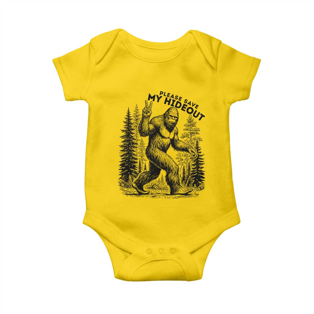 Please Save My Hideout Baby Onesie Bigfoot Forest Protector TS12 Daisy Print Your Wear
