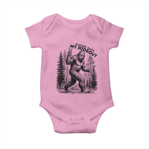 Please Save My Hideout Baby Onesie Bigfoot Forest Protector TS12 Light Pink Print Your Wear