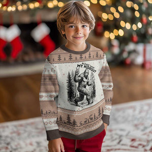 Please Save My Hideout Ugly Christmas Sweater Bigfoot Forest Protector TS12 Mocha Mousse Print Your Wear