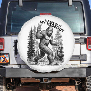 Please Save My Hideout Spare Tire Cover Bigfoot Forest Protector TS12 No hole White Print Your Wear