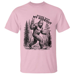 Please Save My Hideout T Shirt Bigfoot Forest Protector TS12 Light Pink Print Your Wear