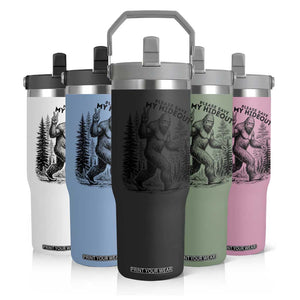 Please Save My Hideout Flip Straw Tumbler Bigfoot Forest Protector TS12 Print Your Wear