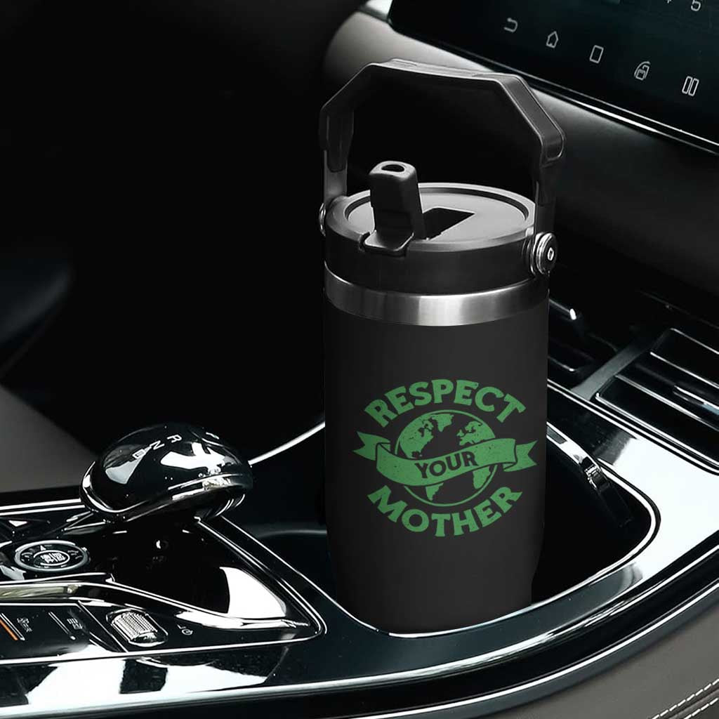 Respect Your Mother Flip Straw Tumbler Earth Day Nature Lover Gift TS12 Print Your Wear