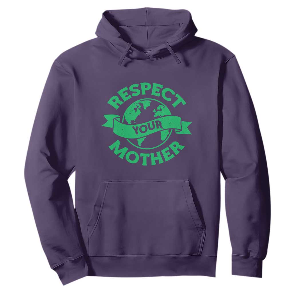 Respect Your Mother Hoodie Earth Day Nature Lover Gift TS12 Purple Print Your Wear